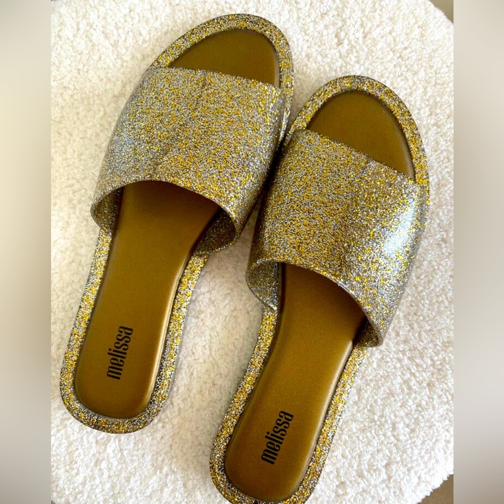 Melissa Slides Gold/Silver Glitter